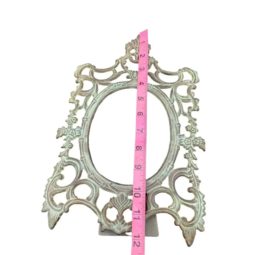 Vtg antique wrought Iron Oval Photo Frame - Picture 4 of 5